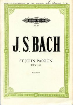 portada St John Passion (Vocal Score - English)