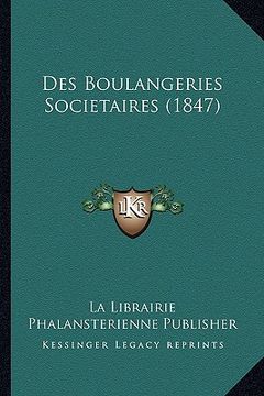 portada Des Boulangeries Societaires (1847) (in French)