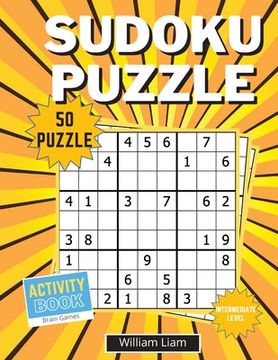 portada Intermediate level sudoku puzzle for adults 50 pages of brain games for adults (en Inglés)