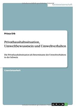 portada Privathaushaltssituation, Umweltbewusstsein und Umweltverhalten (German Edition)