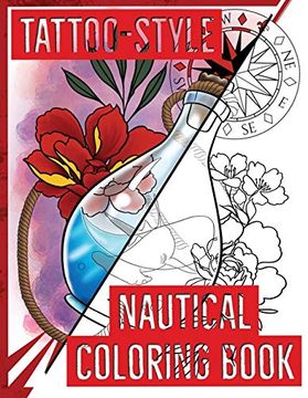 portada Tattoo-Style Nautical Coloring Book (en Inglés)