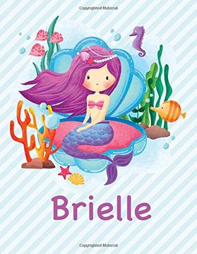 portada Brielle: Mermaid Not for Girls 8. 5X11 Wide Ruled Blank Lined Journal Personalized Diary Gift 