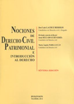 portada nociones de derecho civil patrimonial e introducción al derecho (7ª ed. 2012)