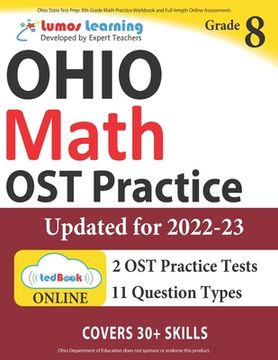 portada Ohio State Test Prep: 8th Grade Math Practice Workbook and Full-length Online Assessments: OST Study Guide (en Inglés)