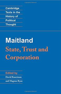 portada Maitland: State, Trust and Corporation Paperback (Cambridge Texts in the History of Political Thought) (in English)