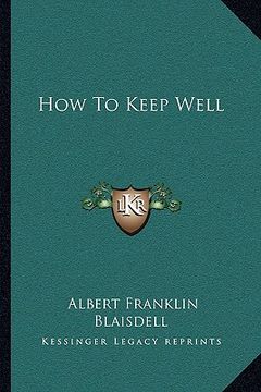 portada how to keep well (in English)