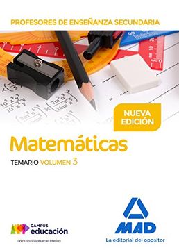 portada Profesores de Enseñanza Secundaria Matemáticas Temario volumen 3