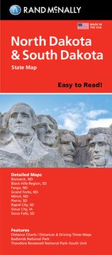 portada Rand McNally Easy to Read Folded Map: North Dakota, South Dakota State Map (en Inglés)