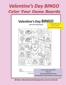 portada Valentine's Day Bingo: Color Your Game Boards (en Inglés)