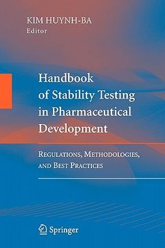 portada handbook of stability testing in pharmaceutical development: regulations, methodologies, and best practices (en Inglés)