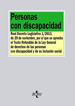 portada Personas con discapacidad: Real Decreto Legislativo 1-2013, de 29 de noviembre, por el que se aprueba el Texto Redundido de la Ley General de derechos de las personas con discapacidad y de su inclusión social