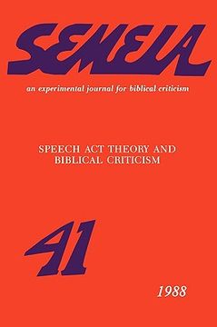 portada speech act theory and biblical criticism (en Inglés)