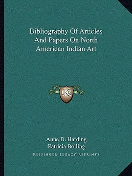 portada bibliography of articles and papers on north american indian art (en Inglés)