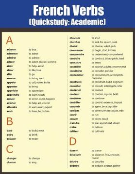 portada French Verbs: Quick Study Academic (en Inglés)