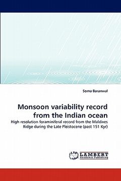 portada monsoon variability record from the indian ocean (en Inglés)