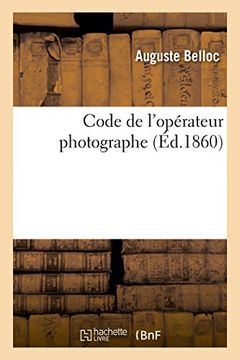portada Code de l'opérateur photographe (Arts)