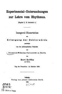 portada Experimental-Untersuchungen Zur Lehre Vom Rhythmus (in German)