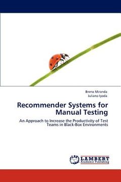 portada recommender systems for manual testing (en Inglés)