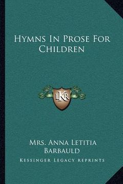 portada hymns in prose for children (en Inglés)