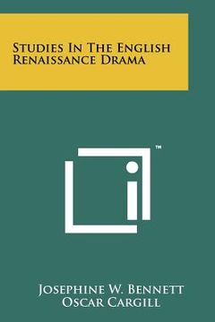 portada studies in the english renaissance drama
