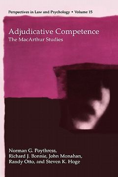 portada Adjudicative Competence: The Macarthur Studies (Perspectives in law & Psychology) (in English)