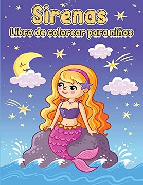 portada Libro Para Colorear de Sirenas Para Niños: Libro Para Colorear con Lindas Sirenas y Todos sus Amigos Marinos
