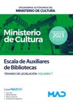portada Escala de Auxiliares de Bibliotecas. (Vol) 1 Organismos Autonomos del Ministerio de Cultura (in Spanish)
