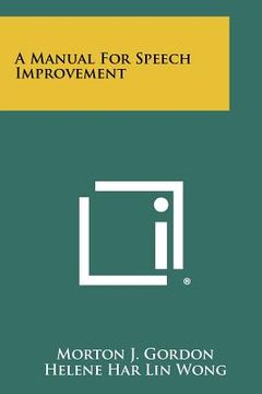 portada a manual for speech improvement (en Inglés)