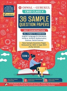 portada 36 Sample Question Papers: CBSE Class 10 for Term 1 November 2021 Examination (en Inglés)