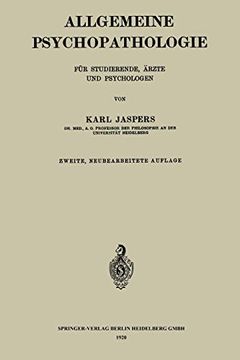 portada Allgemeine Psychopathologie Fã¼R Studierende, ã Rzte und Psychologen (German Edition) [Soft Cover ] (in German)
