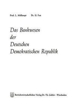 portada Das Bankwesen Der Deutschen Demokratischen Republik (en Alemán)