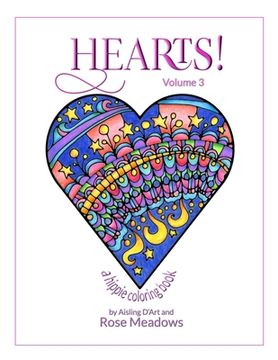 portada Hearts! Volume 3 - A Hippie Coloring Book (en Inglés)