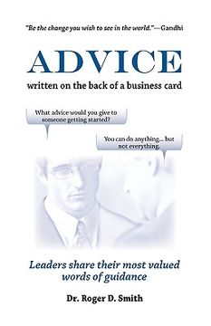 portada advice written on the back of a business card (en Inglés)