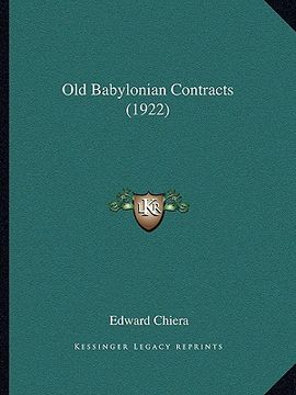 portada old babylonian contracts (1922) (en Inglés)