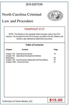 portada North Carolina Criminal Law and Procedure-Pamphlet 57 (en Inglés)