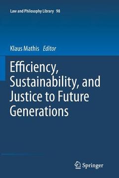 portada Efficiency, Sustainability, and Justice to Future Generations (en Inglés)