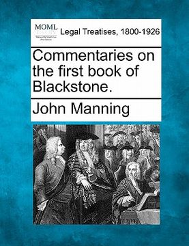 portada commentaries on the first book of blackstone. (en Inglés)