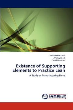 portada existence of supporting elements to practice lean (in English)