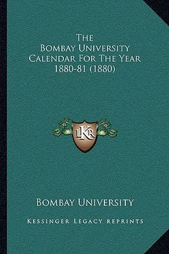portada the bombay university calendar for the year 1880-81 (1880) (in English)