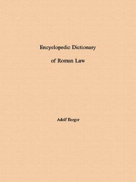 portada encyclopedic dictionary of roman law (en Inglés)