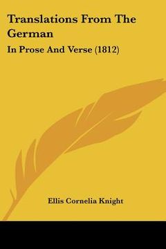 portada translations from the german: in prose and verse (1812) (en Inglés)