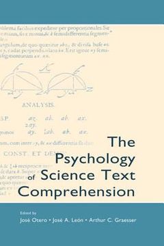 portada The Psychology Of Science Text Comprehension (en Inglés)