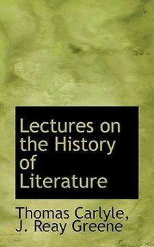 portada lectures on the history of literature (en Inglés)