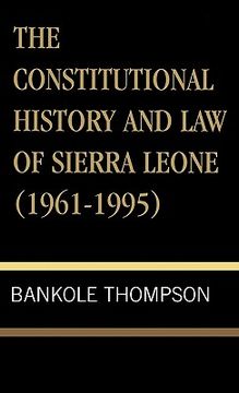 portada the constitutional history and law of sierra leone (1961-1995) (in English)