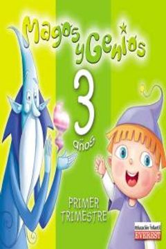portada magos y genios, educación infantil, 3 años. 1 trimestre