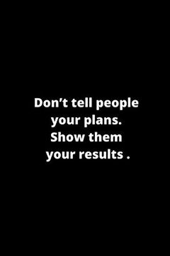 portada Don’T Tell People Your Plans. Show Them Your Results. 