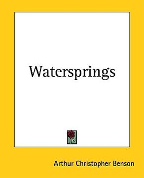 portada watersprings (en Inglés)