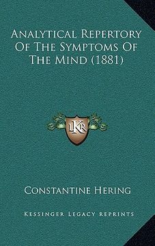 portada analytical repertory of the symptoms of the mind (1881)