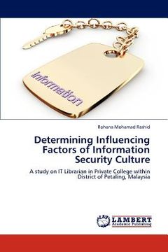 portada determining influencing factors of information security culture (in English)