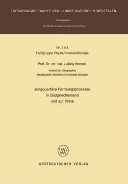 portada Jungquartäre Formungsprozesse in Südgriechenland und auf Kreta (Forschungsberichte des Landes Nordrhein-Westfalen) (German Edition)